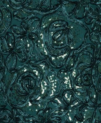 Petite Soutache Cap Sleeve Asymmetric Neckline Long Dress