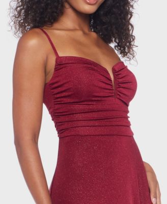 Junior's Strapped V-Neck Gown