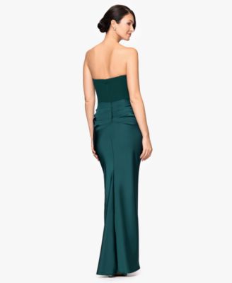 Women's Mixed-Media Strapless Corset Gown