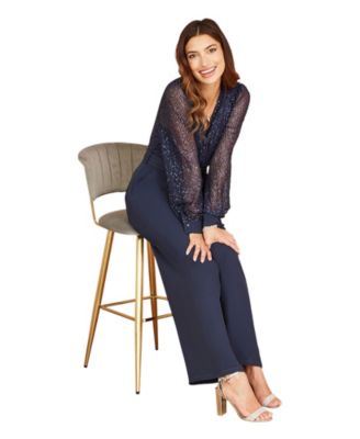 Women's Long Sleeved Sequin Jumpsuit