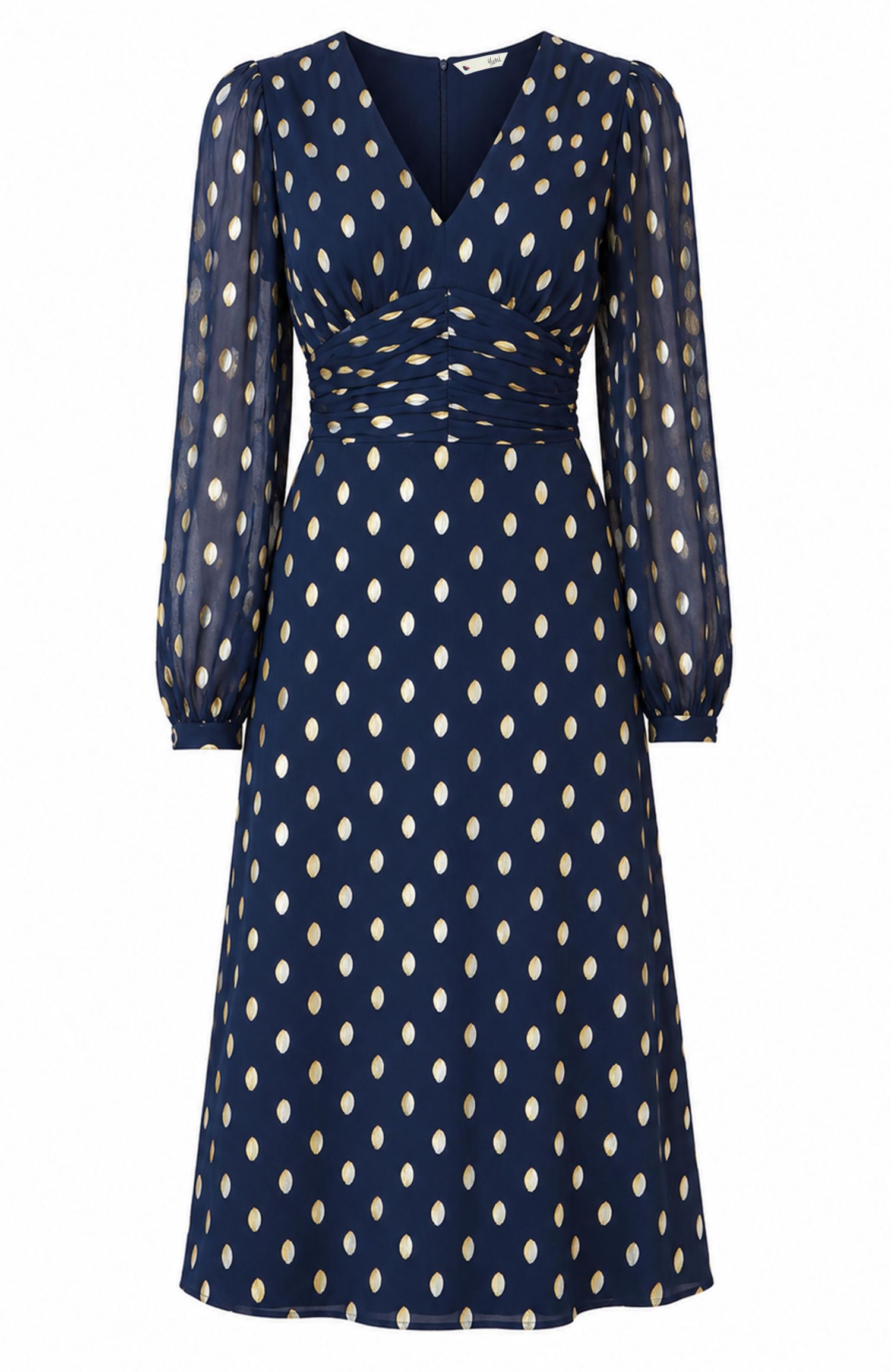 Women's Elegant Foil Print Midi Dress