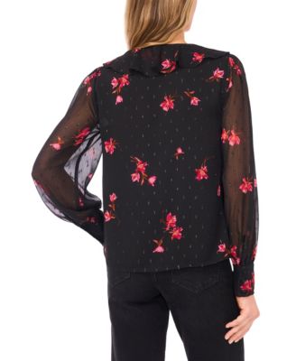 Women's Ruffle Tie V-Neck Top