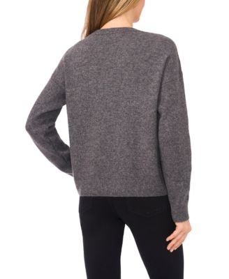 Women's Flower Applique Long Sleeves Sweater