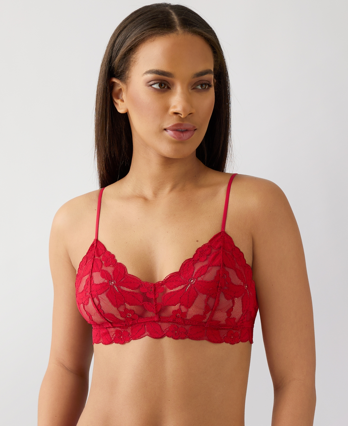 B.tempt'd By Wacoal Women's Feeling Famous Lace Bralette 910209 In Red