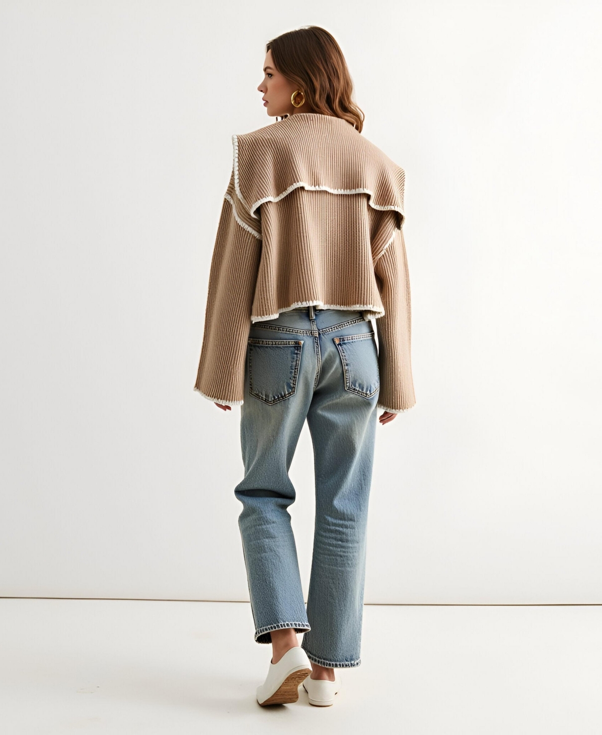 Modenaire Women's Textured Knit Layered-Back Jacket