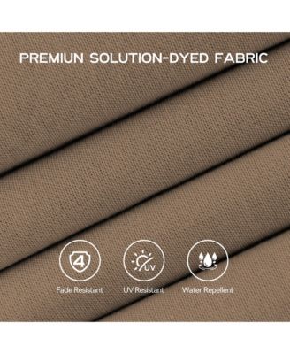 11FT Solar Offset Umbrella with 32 LED Lights Cantilever Hanging Outdoor Umbrellas Handy Crank & Cross Base for