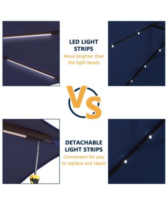 15 ft. Outdoor Rectangular Crank Market Umbrella Patio Umbrella