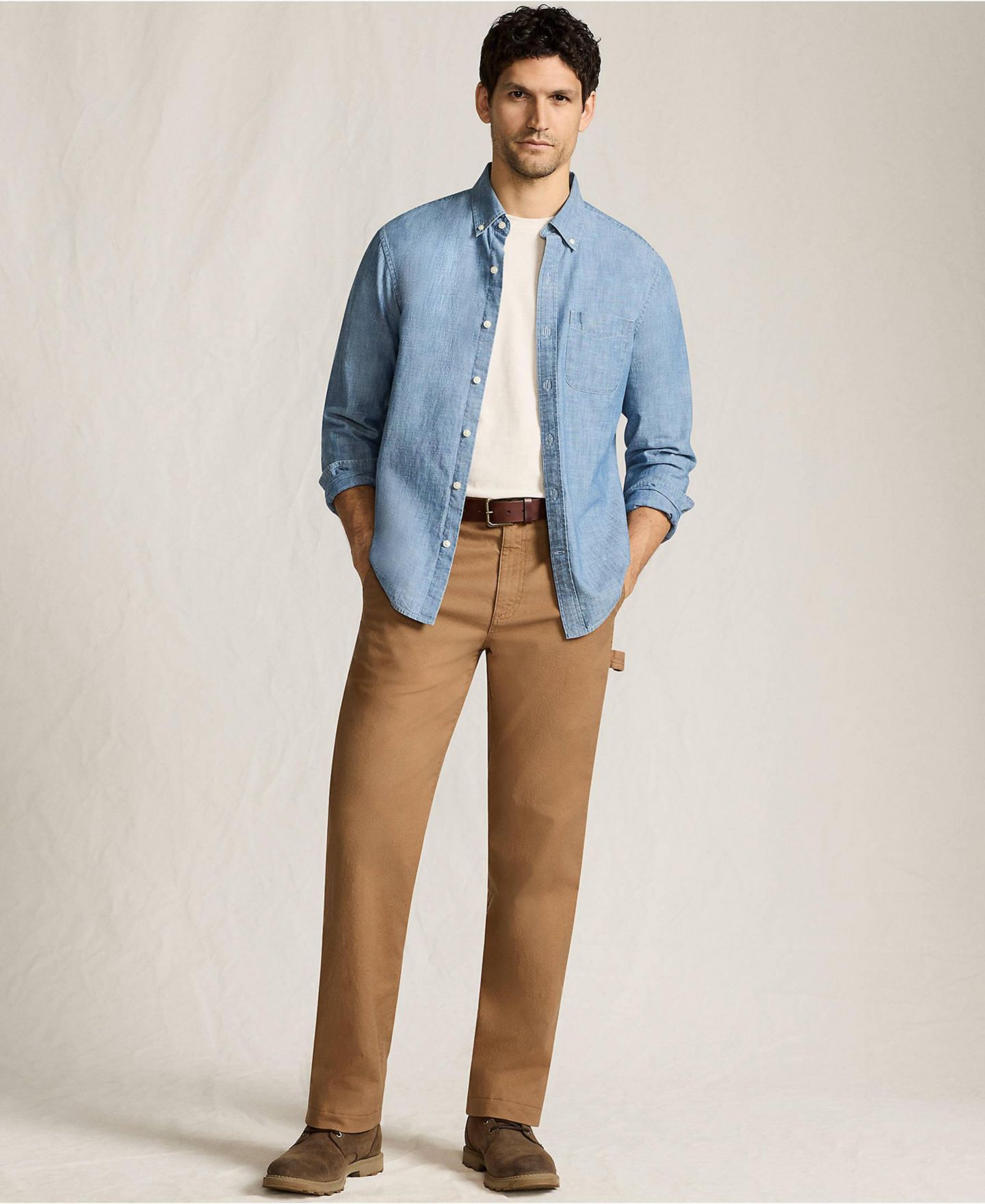Мужские брюки Lands' End Carpenter Pant, цвет: Верблюжий — фото 4