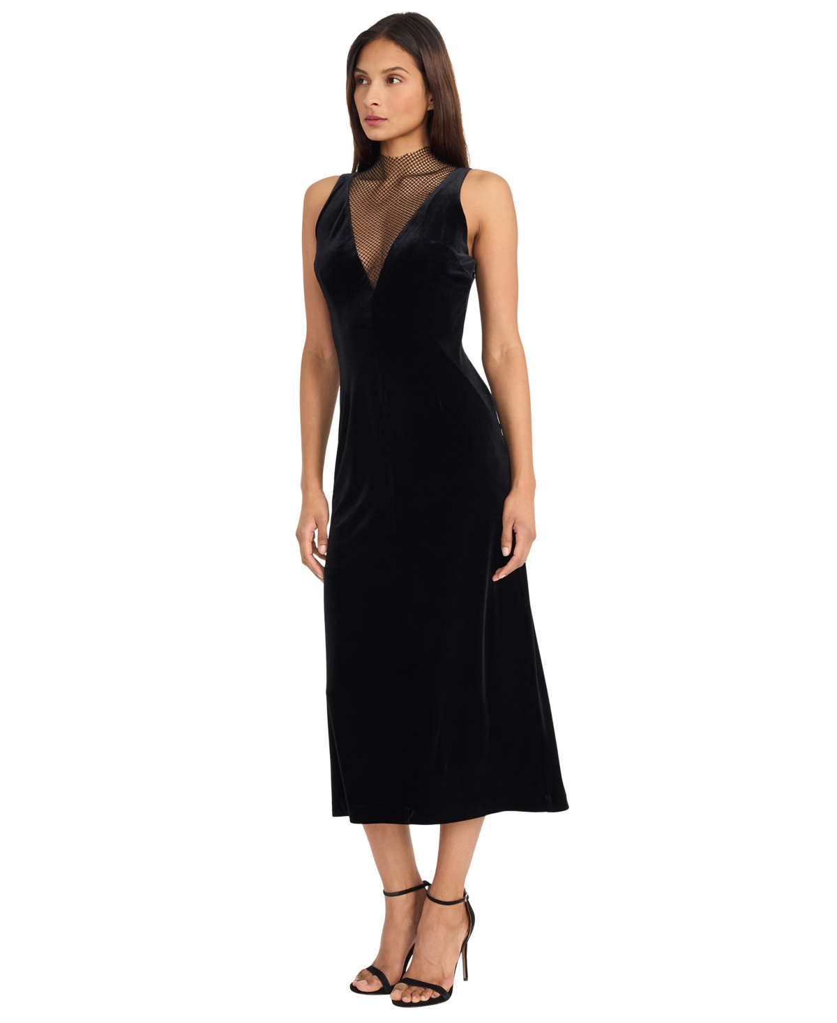 Donna Morgan Women's Mock Neck Midi Dress In Black