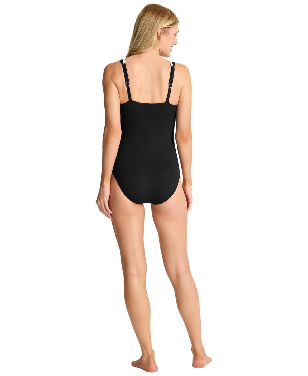 Tommy Bahama Women's Cabana Tie Front One-Piece Swimsuit
