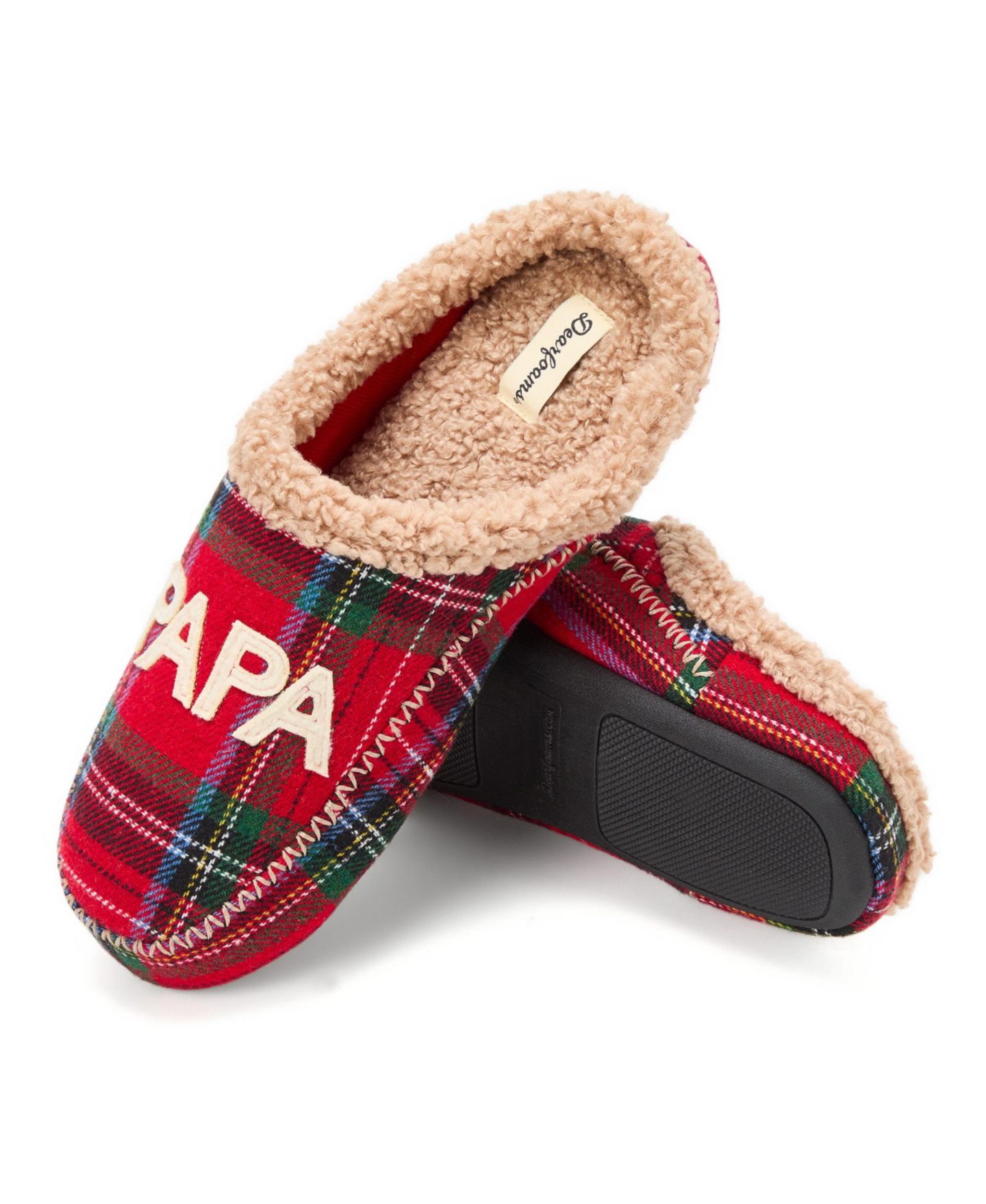 Мужские сабо Dearfoams Papa Bear Clog Slipper, цвет: Клетчатый — фото 4