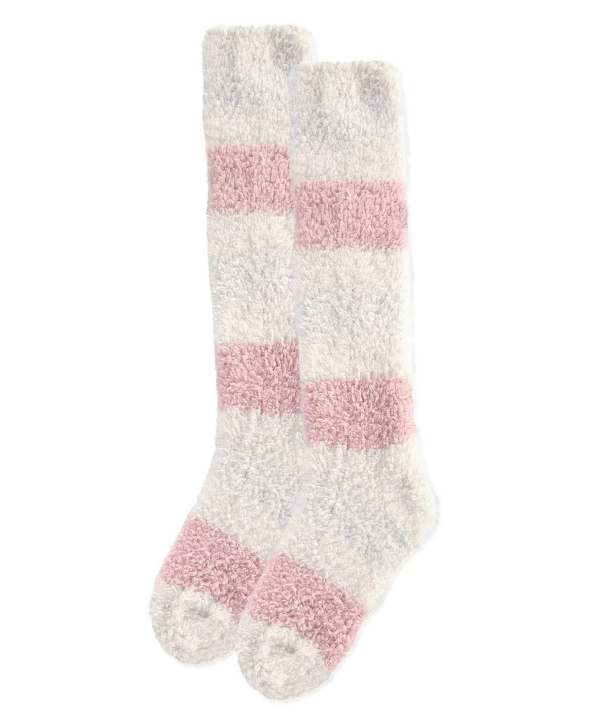 MeMoi Women's Multi-Stripe Teddy Bear Plush Knee High Socks