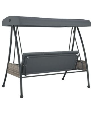 Garden Swing Bench Dark grey Powder-coated steel Large