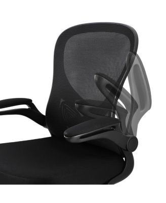 Mid Back Adjustable Mesh and Fabric Office Chair in Black