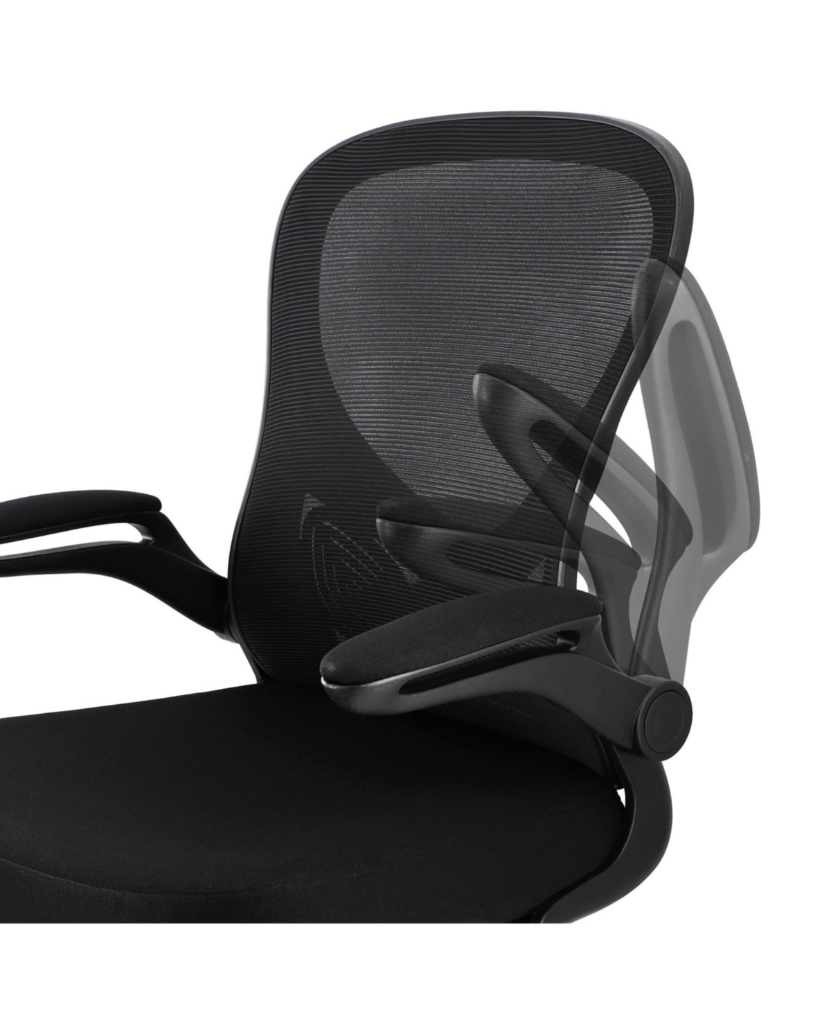 Elama Mid Back Adjustable Mesh and Fabric Office Chair in Black