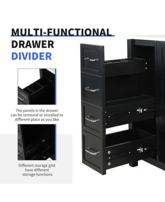 36" Solid Wood and MDF Bathroom Vanity with Sink Top, Cabinet Doors, Drawers and Open Shelf