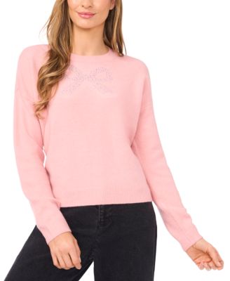 Women's Sequin Bow Long Sleeves Sweater