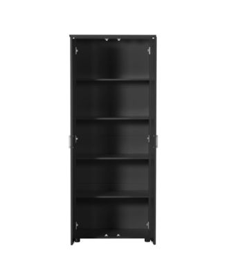 Storage Cabinet with Two Doors for Bathroom, Office, Adjustable Shelf, MDF Board