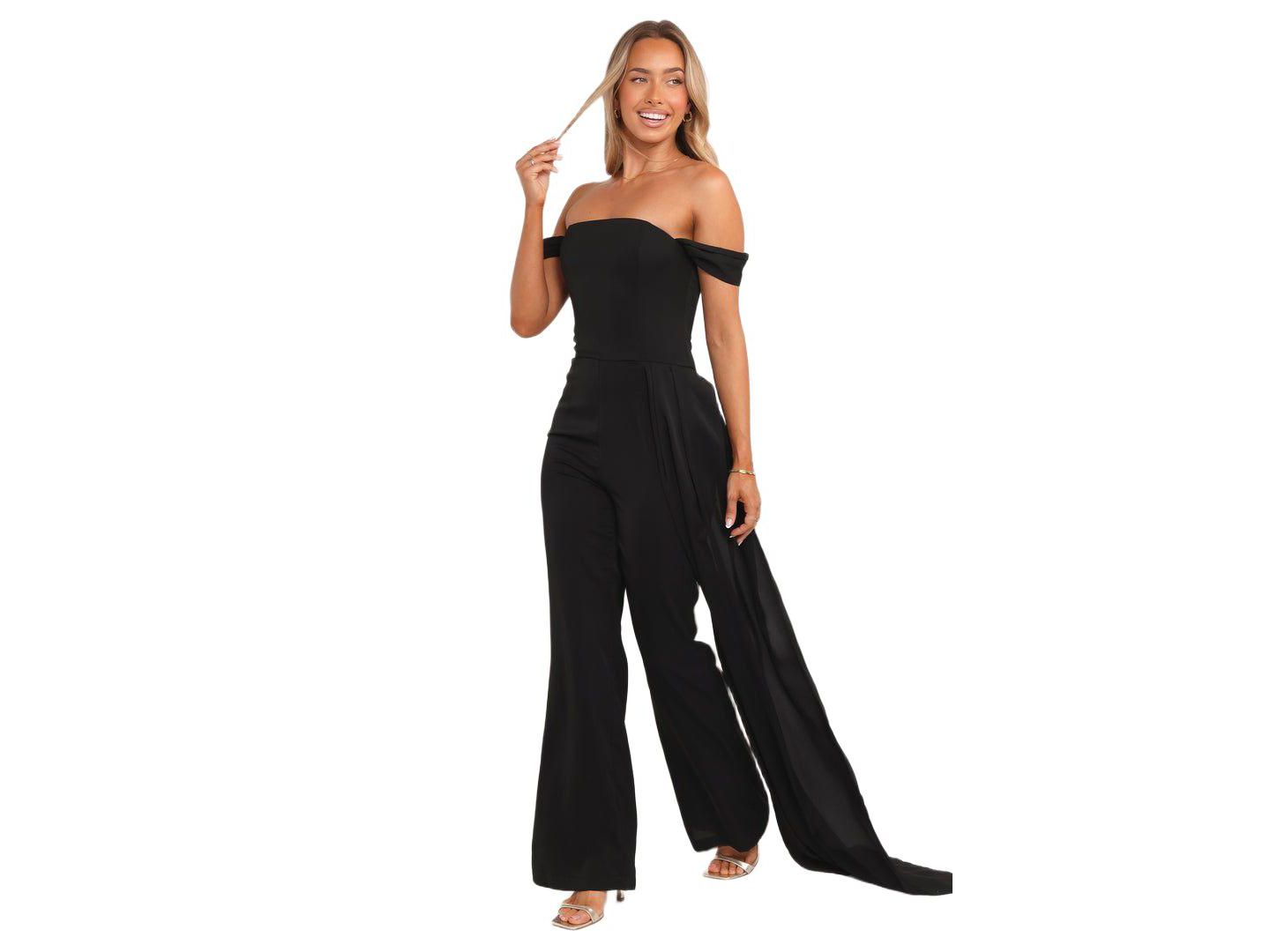 Женский комбинезон Petal and Pup Jenny Off Shoulder Jumpsuit - Black, цвет: Чёрный — фото 2
