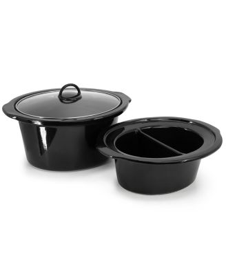 5.6Liter + 2.5 Liter Split Stainless Steel Electric Slow Cooker