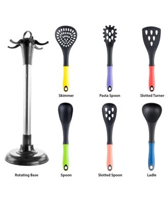 Assorted Color Nylon Cooking Utensils, Set of 7