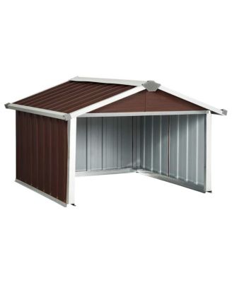 Garden Shed Brown Galvanized Steel Medium Durable Garden Shed