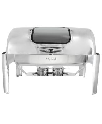 9.5 Quart Oblong Roll Top Stainless Steel Professional Chafing Dish/Food Warmer/Buffet Server with Window
