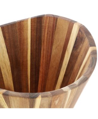 Acacia Wood Salad Bowl with Serving Utensils