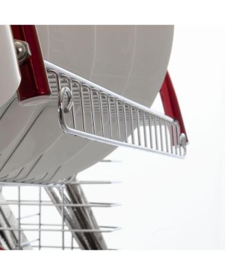 16 Inch Two Shelf Iron Wire Dish Rack in Red