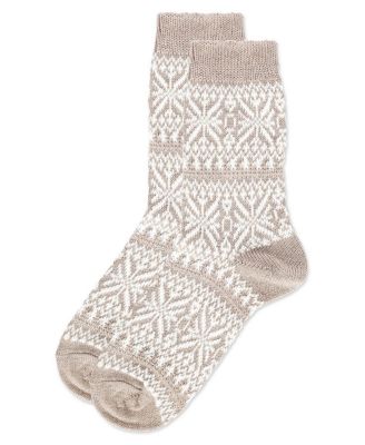 Women's Traditional Cozy Snowflake Crew Socks