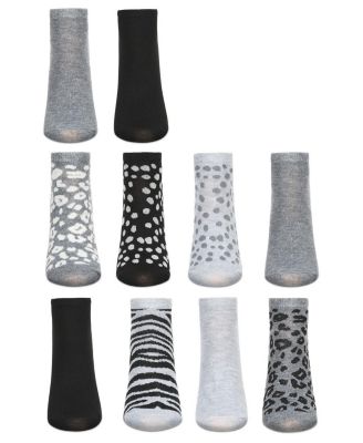 Women's 10 Pair Pack Animal Print Low Cut Socks