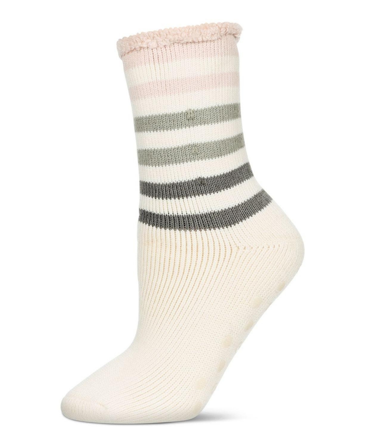 MeMoi Women's Rugby Stripe Cozy Warm Thermal Crew Socks