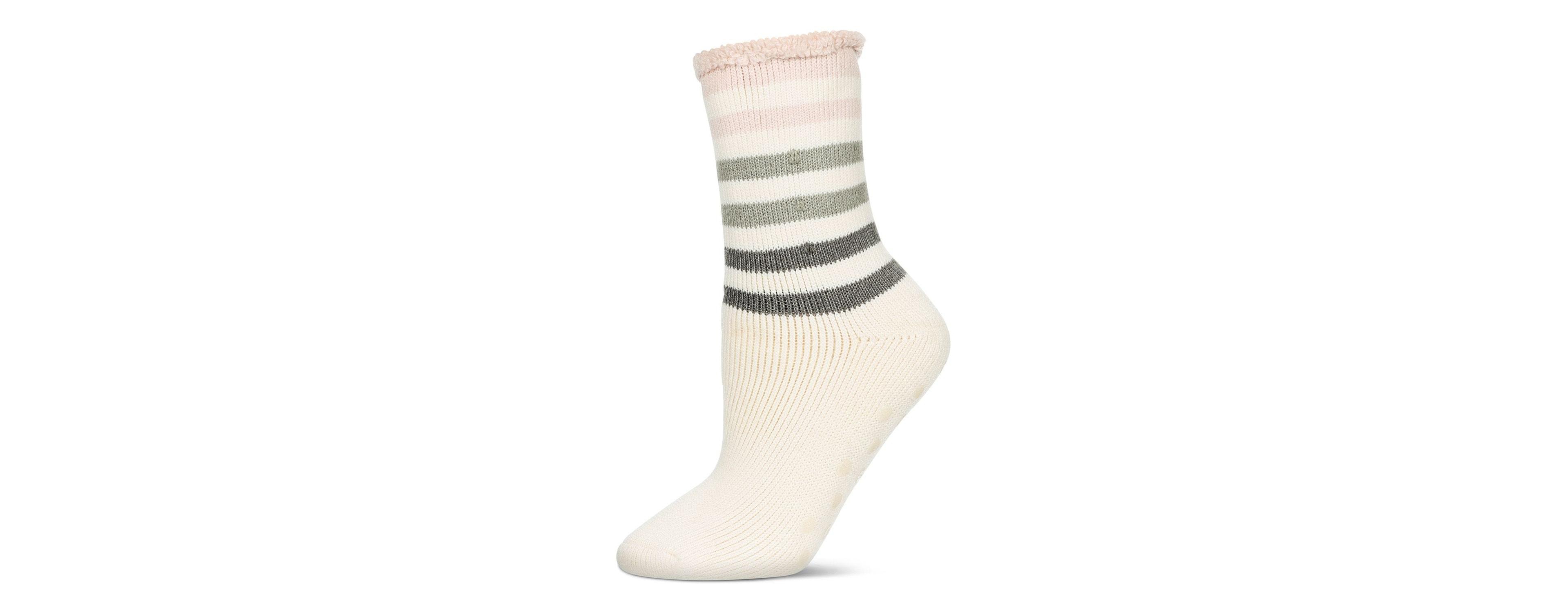 MeMoi Women's Rugby Stripe Cozy Warm Thermal Crew Socks