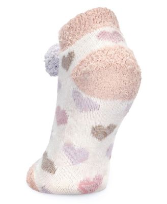 Women's Color Hearts Buttersoft Plush Lined Low Cut Socks