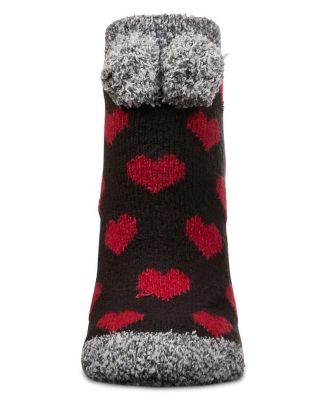 Women's Color Hearts Buttersoft Plush Lined Low Cut Socks
