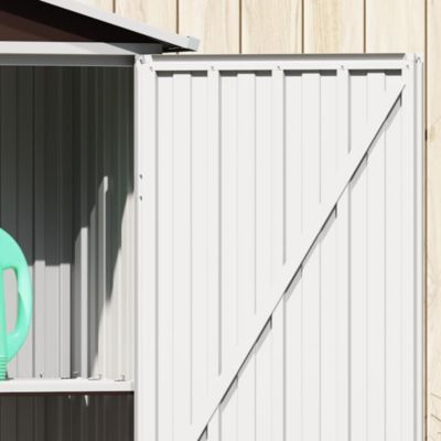 Garden Shed Brown Galvanized Steel and Plastic