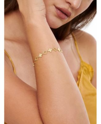 Clover Chain Bracelet in Gold Plated Sterling Silver, in