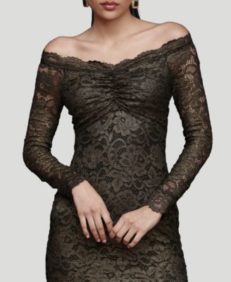 Women's Off-The-Shoulder Stretch Midi Dress