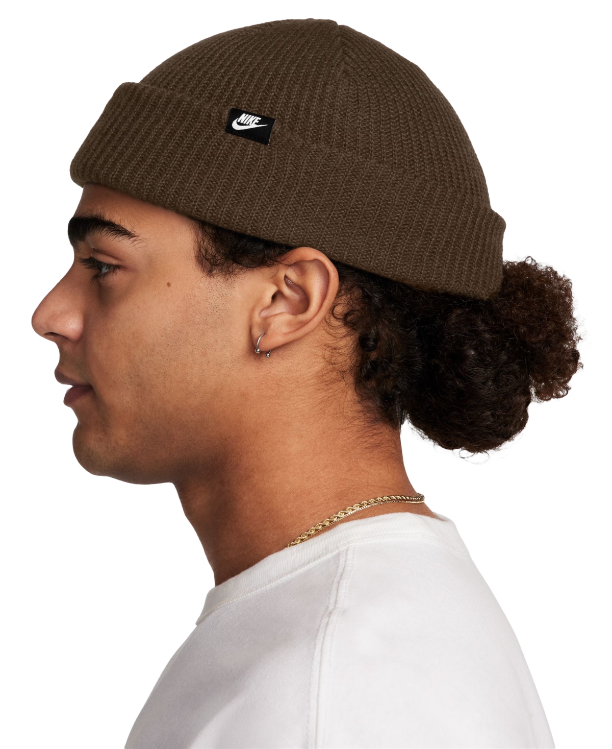 Nike Men's Gray Futura Terra Cuffed Knit Hat In Brown