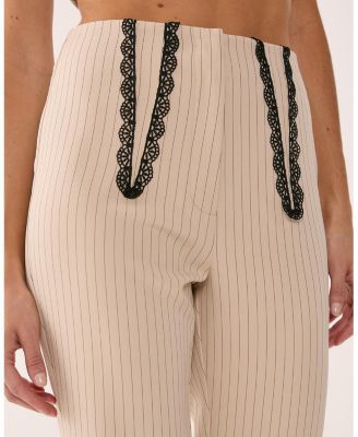 Women's Lace Trim Tailored Flared Pants