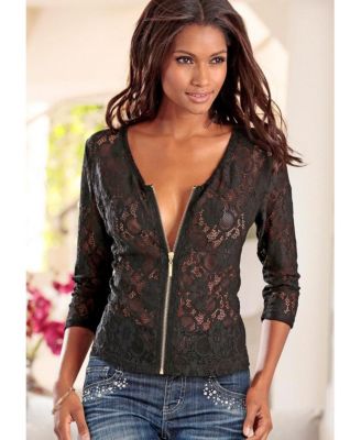 Women's Floral Lace Zip Jacket