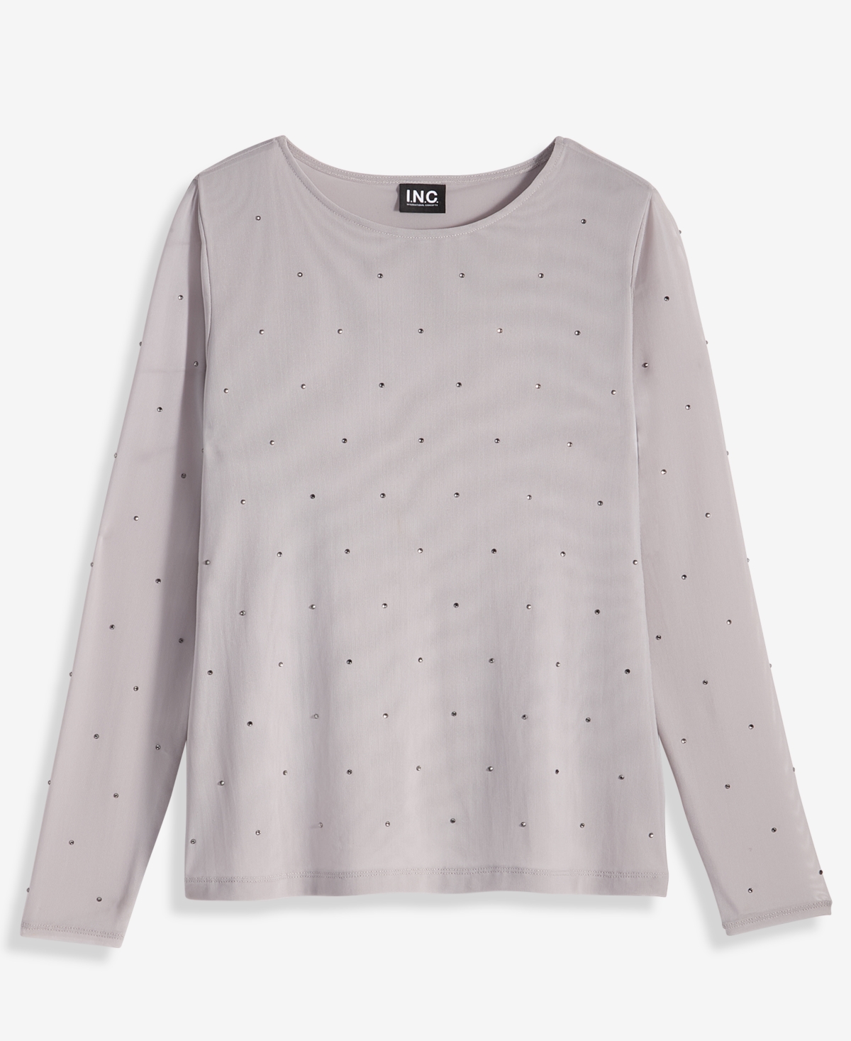 I.n.c. International Concepts Women's Crystal Mesh Long-Sleeve Top, Macy's Exclusive