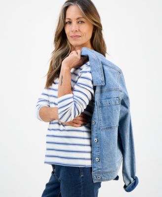 Petite Printed Long Sleeve Top