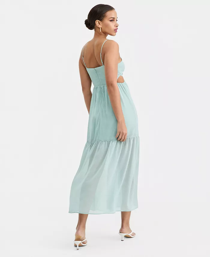 Women's V-Neck Sleeveless Midi Dress - thumbnail 3