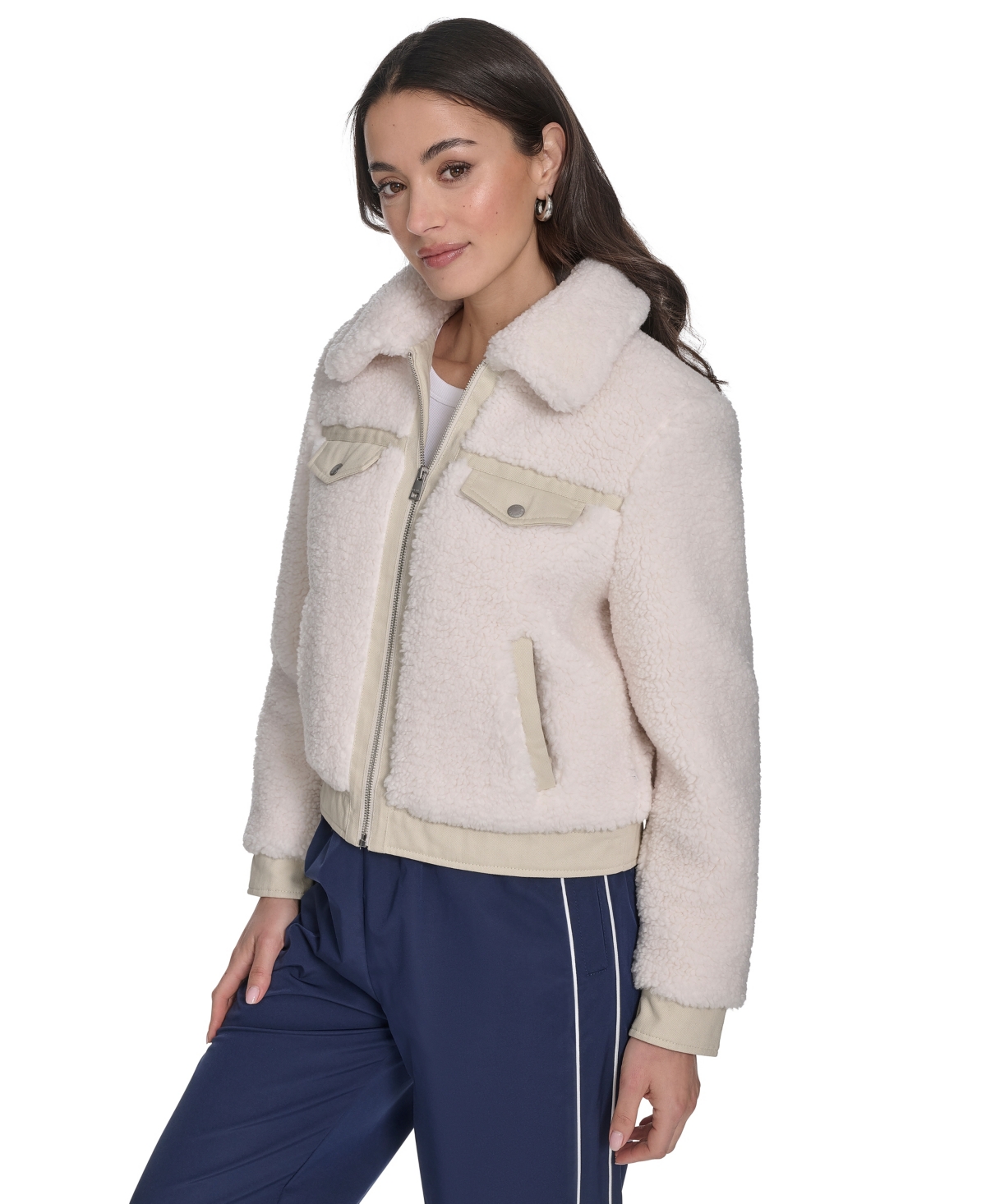 Levi's Women's Sherpa Zip-front Jacket In White