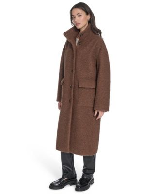 Women's Regular Boucle Stand Collar Car Coat