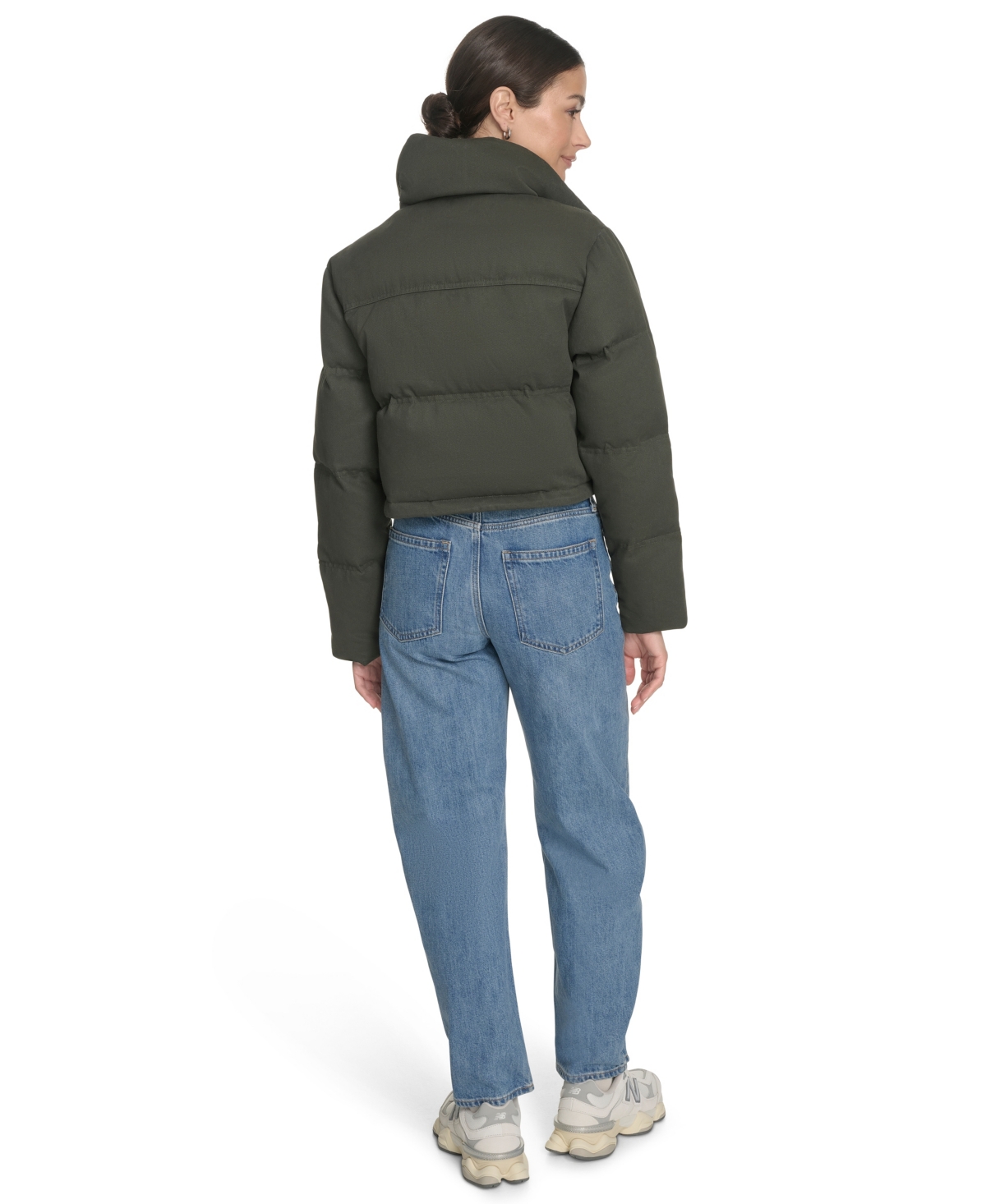 Levi's Women's Regular Cropped Cotton Puffer Jacket In Green