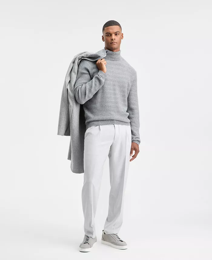 Men's Textured Zig-Zag Turtleneck Sweater - thumbnail 3