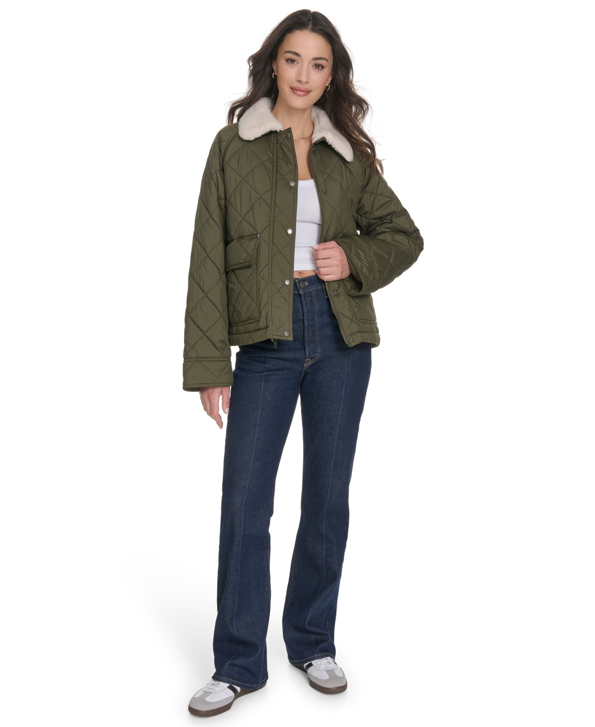 Levi's Women's Regular Diamond Quilted Jacket In Green