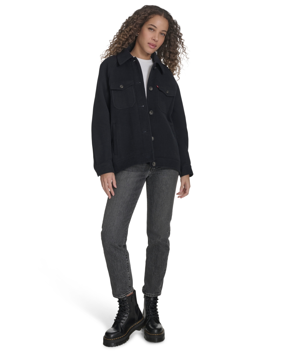 Levi's Women's Regular Wool Blend Shirt Jacket In Blue